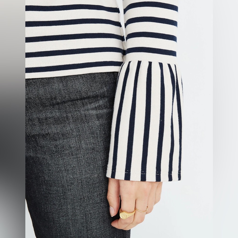 MADEWELL Stripe-Play Ruffle-Cuff Top - Picture 4 of 5